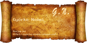 Györke Noémi névjegykártya